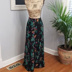 Eva Mendes Black Floral Maxi Skirt M